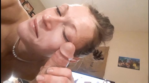 Fit Girl Swallows Dick, Wipes Her Watering Eyes With The Head Of My Cock