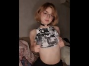 Preview 6 of Cute girl dancing and playing with her breasts