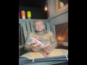 Preview 3 of Blonde FTM uses dildo Both Holes pussy & ass - Austin Spears