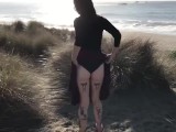 Beach Tinkle ~ Peeing in Public