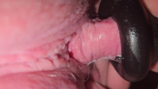 Huge Clit Stroking And Wet Pussy Contractions In Extreme Close-Up Underneath Point Of View