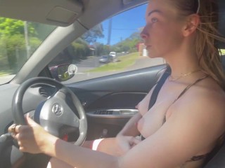 Flashing my Tits while Driving
