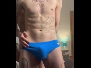 Preview 1 of Twink with a big dick fucked a guy in swimming trunks