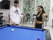 Preview 1 of MY STEPSISTER WANTS TO LEARN TO PLAY BILLiARD and I will TEACH her in exchange for sex