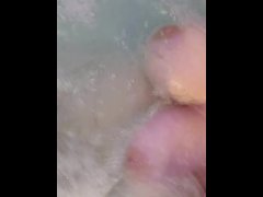 BIG natural tits relaxing in hot tub