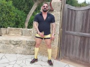 Preview 2 of Hard cock in spandex after Boss initiates sex
