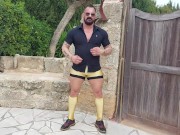 Preview 3 of Hard cock in spandex after Boss initiates sex