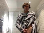Preview 4 of Gay Teen Model Masturbates Inside Walmarts Public Restroom!