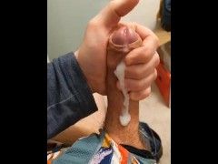 Verbal Dad teases sissy and play with messy cumshot