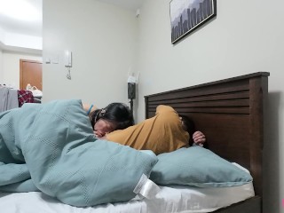 Pinay Ginising at Kinantot Ng BF SA Kumot 2024! (She Enjoys Fucking with a Blanket on)-SingCan