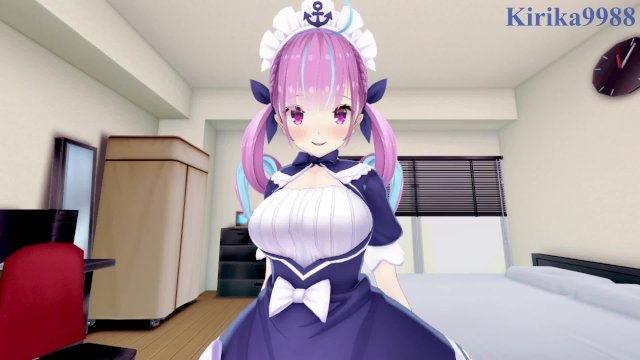 Minato Aqua and I have intense sex in the bedroom. - Hololive VTuber POV Hentai