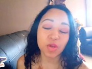 Preview 6 of Saturn Squirt stepmom lap dance in lingerie and stilettos gives a nice cock and balls blowjob 👅