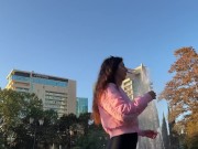 Preview 4 of Katty shows her tits in a public park. Public flashing