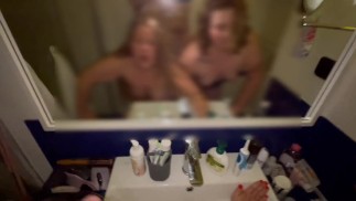 MY SURPRISE THREESOME WITH TWO COLLEGE SLUTS AFTER PARTY/MIRROR FUCK/BATHROOM