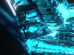 Cortana gets her pussy stretched wide open by 4 slimy rods