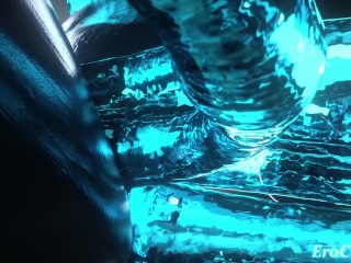 Cortana gets her pussy stretched wide open by 4 slimy rods