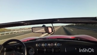 Dodge Viper going fast.