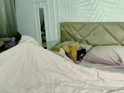 Preview 4 of Beautiful Monika Foxxx masturbates and plays with a dildo on the bed