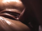 The creampie drips from my wife's tender pussy