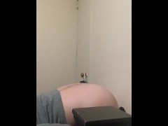 White Girl Side View Doggystyle Dildo On Wall