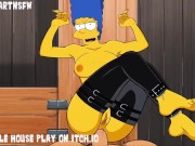 Preview 6 of Marge Simpson Milf Legs Spread Missionary On Desk Anal Cum Filling - Hole House