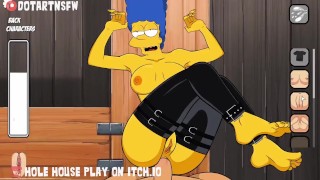 Marge Simpson MILF jambes écartées missionnaire sur bureau anal remplissage de sperme - Hole House