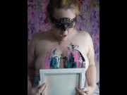 Preview 1 of Brittany 🦋 Loves to Paint with her Tits and Pussy