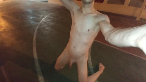 Totally nude piss shower in public