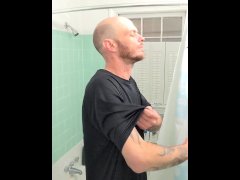 Jacking off in the shower