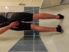 Desperate Piss In Black Jeans Shower And Shower