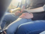 Preview 4 of PUBLIC HANDJOB on the Bus with final CUM