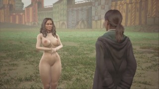 Hogwarts Legacy Nude mods gameplay Parte 34 - Vassoura Corrida de Equitação