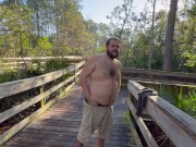 Preview 1 of Bear Strips on a Public Trail and Cums