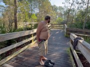 Preview 2 of Bear Strips on a Public Trail and Cums