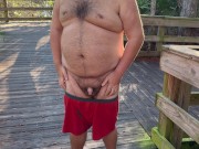 Preview 6 of Bear Strips on a Public Trail and Cums