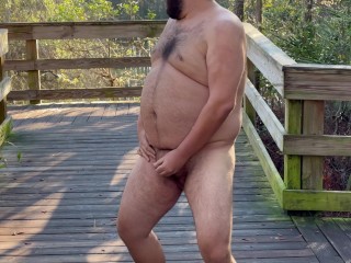 Bear Strips on a Public Trail and Cums