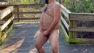 Bear Strips on a Public Trail and Cums