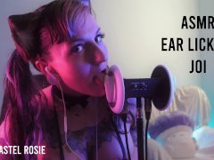 Erotic ASMR - Neko Girl Ear Licking JOI - PASTEL ROSIE  Sexy Audio - Big Tits Cosplay Fansly Egirl
