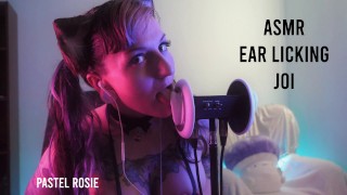 ASMR érotique - Neko Girl Ear Licking JOI - PASTEL ROSIE Sexy Audio - Gros seins Cosplay Fansly Egirl
