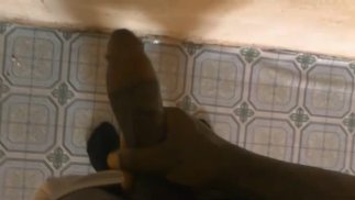 MILF EBONY ALMOST CAUGHT WANKING AT THE DOOR