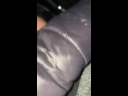 Preview 5 of I piss in my jeans in a parking lot, wet pussy rubbed, horny dirty in public, pee in my pants, car
