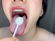 Preview 4 of showing off one's tongue playing with saliva