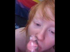 FTM can't deepthroat your cock (with talking) [CLEAR TOY]