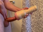 Preview 6 of Huge cum explosion from fleshlight edging