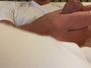 Big White Cock Solo Male Moan W Precum and Cum for you
