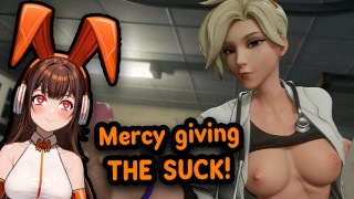 Bunny Vtuber reacciona a Mercy Fan Service Hentai