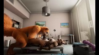 Furry krijgt een pijpbeurt - animatie door hors3