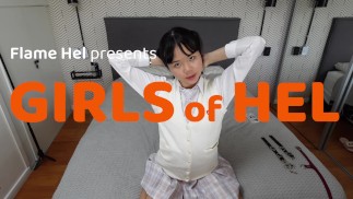 Naughty Asian schoolgirl gets spanked in her school uniform - Baebi Hel