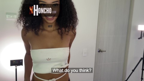 BlowJob From Skinny Black Latina Teen Step Daughter With Perfect Body and Curly Hair -Veronica Rojas