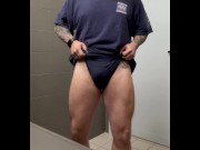 Preview 6 of Bathroom legs check! DICK OUT